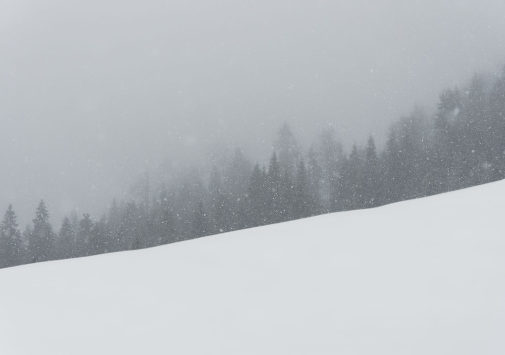 a man riding skis down a snow covered slope