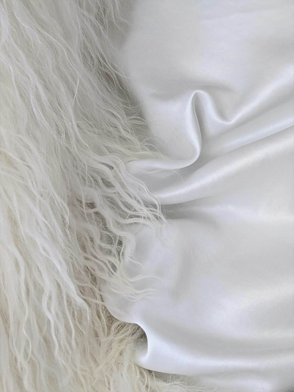 a close up of a white fur texture