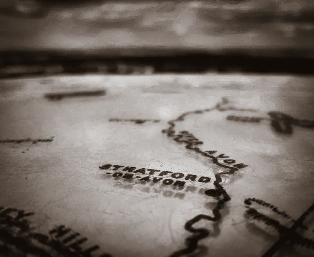 a close up of a map on a table