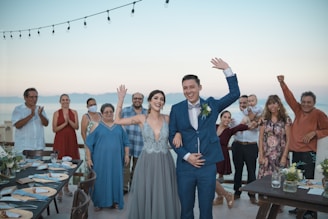 a group of people standing next to each other