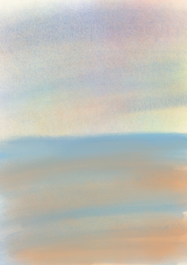 a painting of a sky with a few clouds