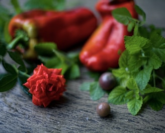 a close up of a bunch of vegetables on a table