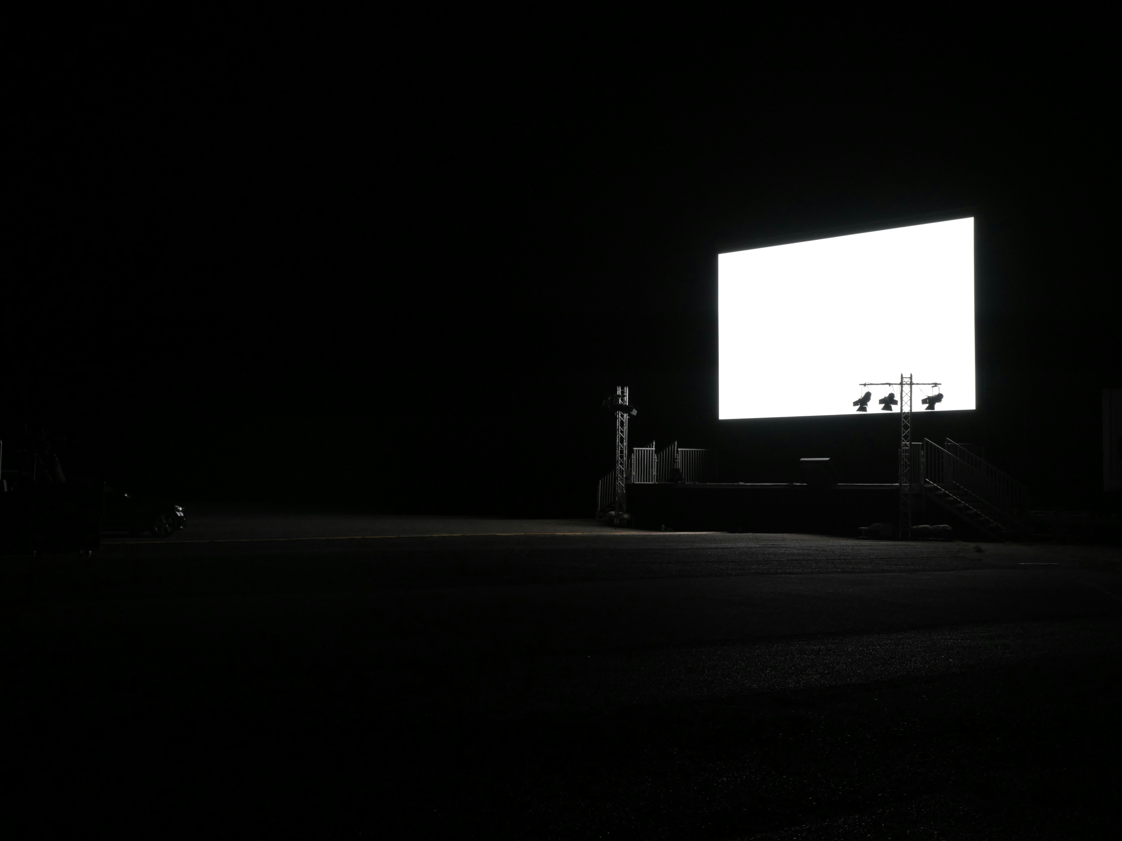 Empty drive in theatre