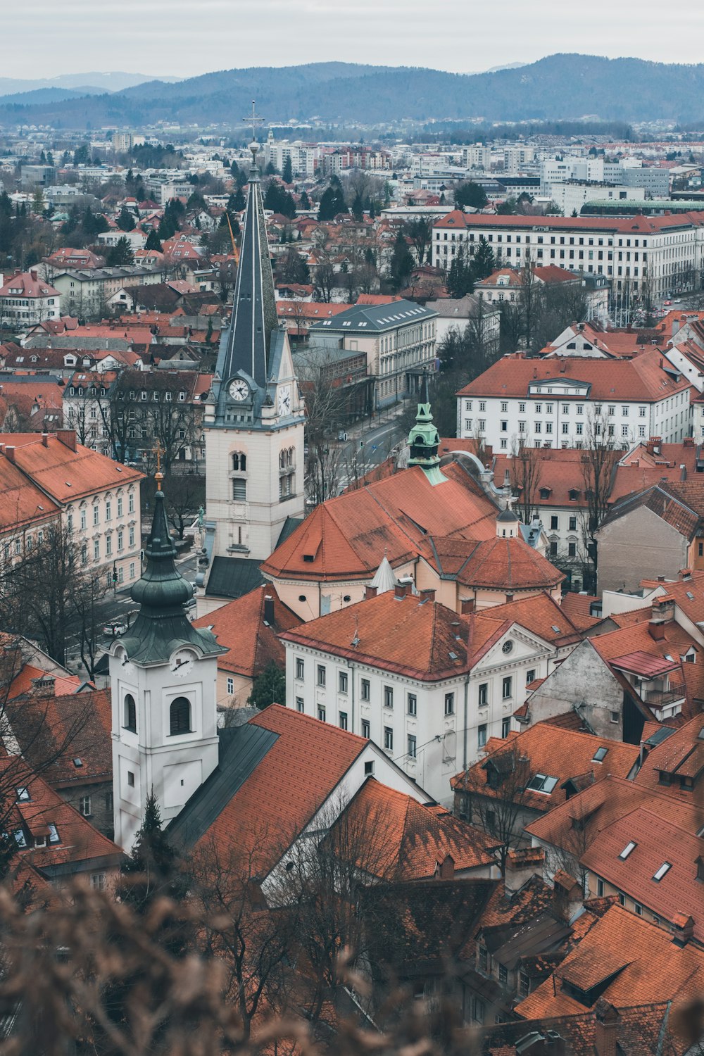 a view of a city from a high point of view