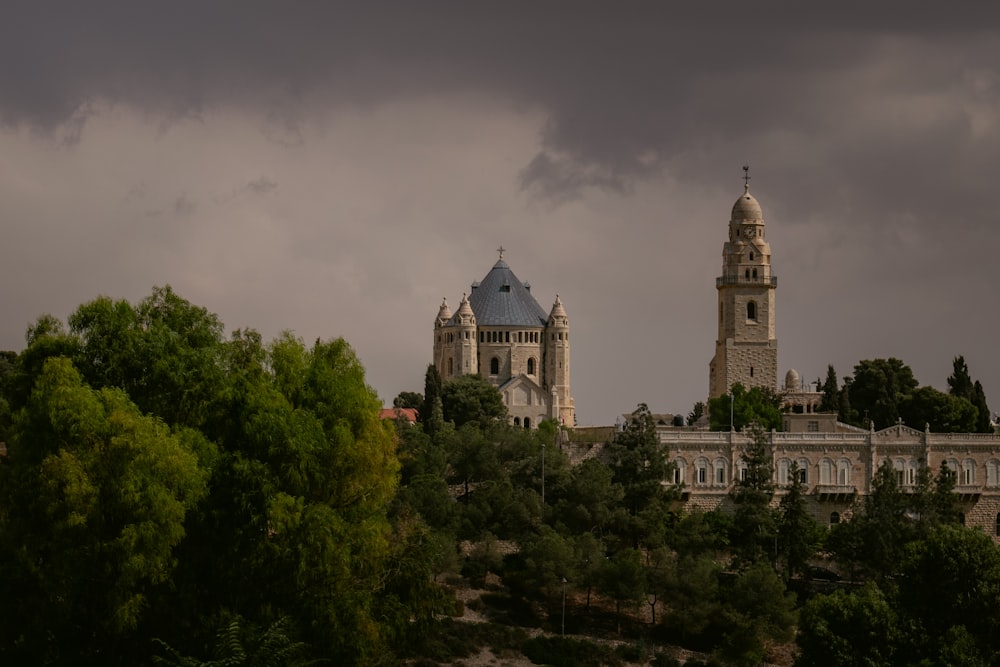 a large building with a clock tower on top of it