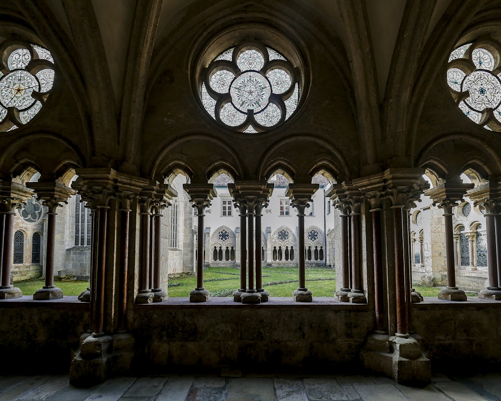 a large room with a bunch of windows in it