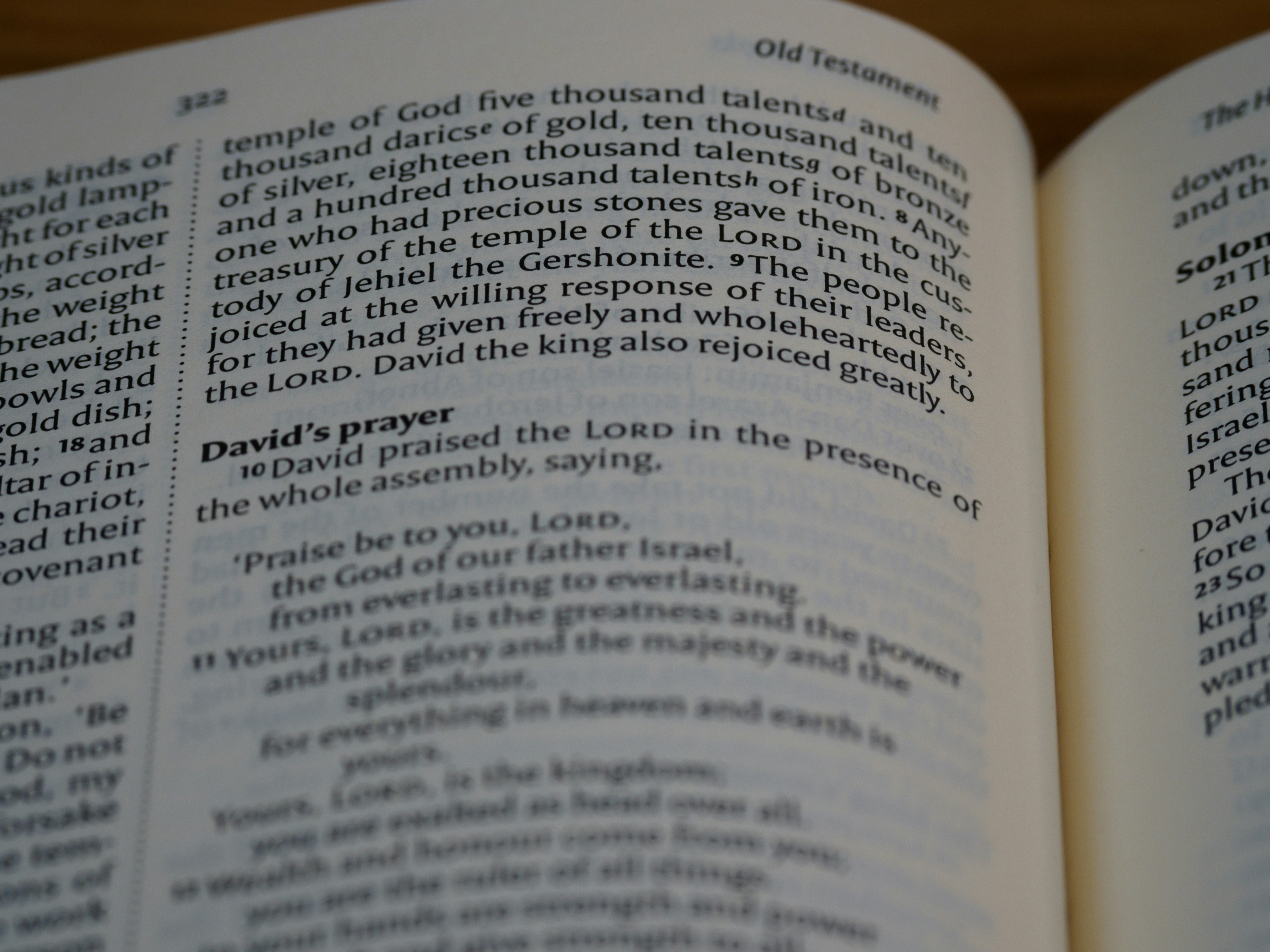 a close up of an open book on a table