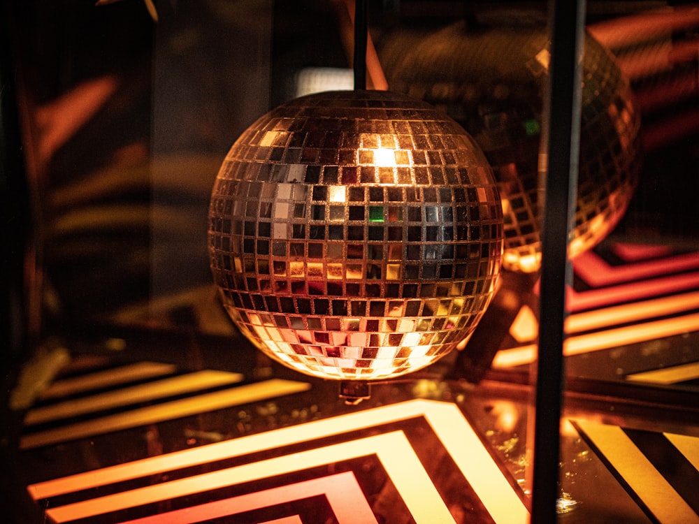 a disco ball sitting on top of a table