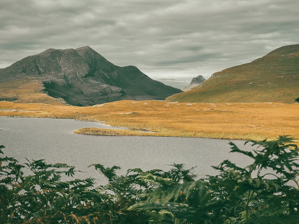 a large body of water surrounded by mountains