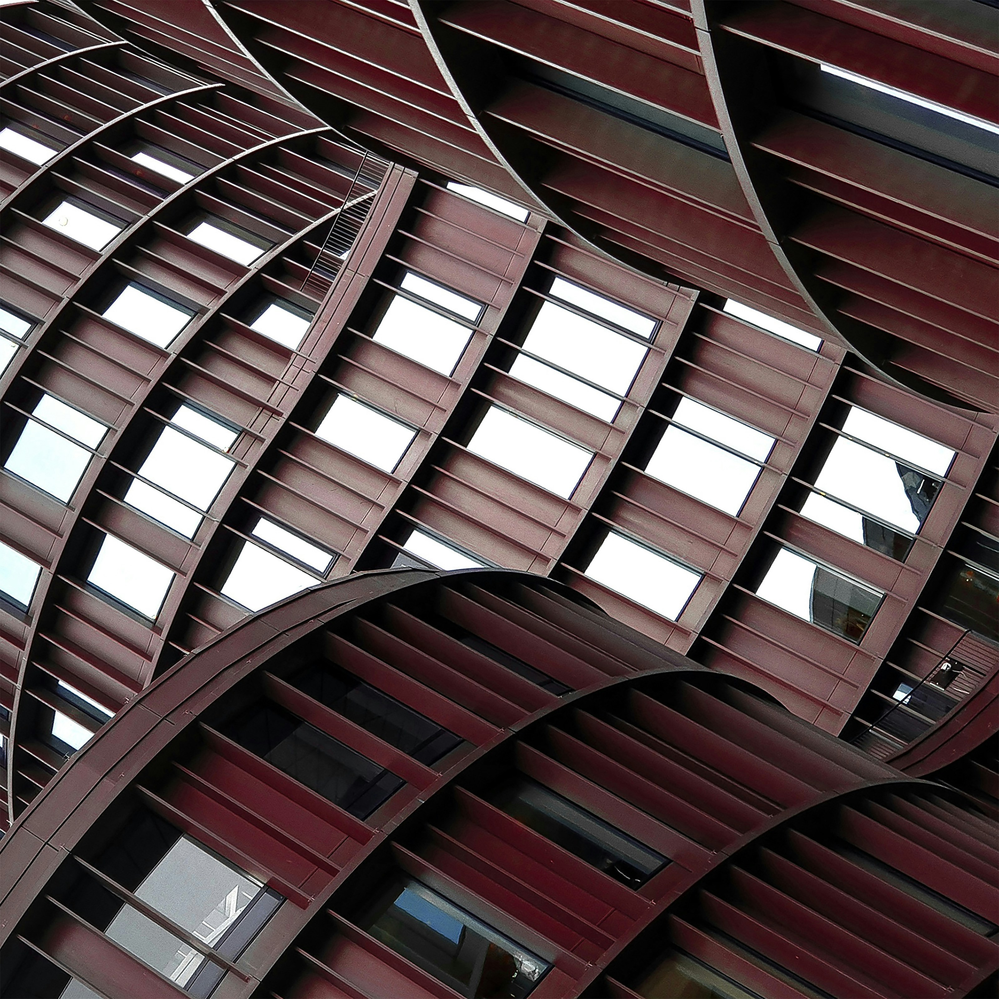 a close up of a building with many windows
