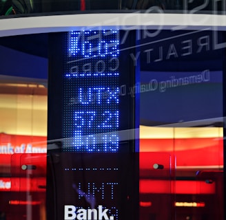 a bank sign in front of a building