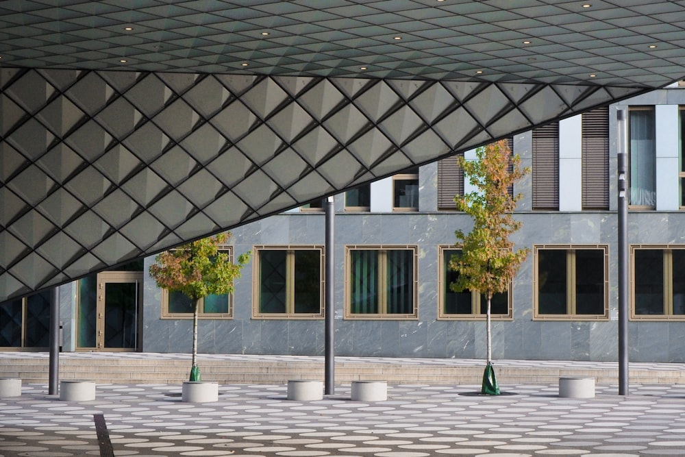 a building that has a very large roof over it