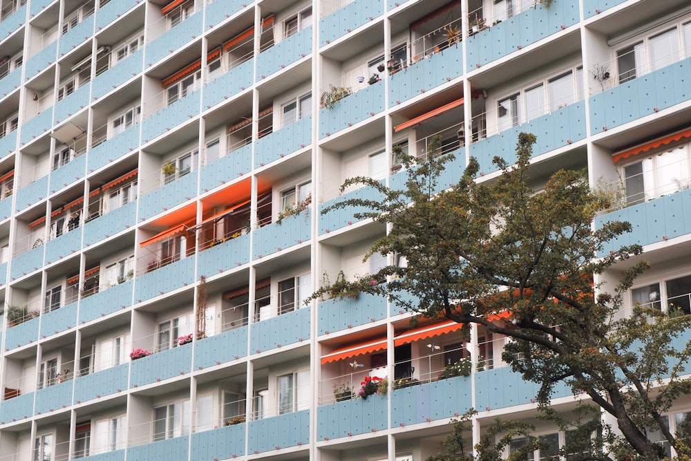 a very tall building with lots of windows