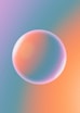 a blue and pink background with a circular object in the middle