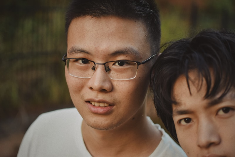 Asian gay couple in casual style