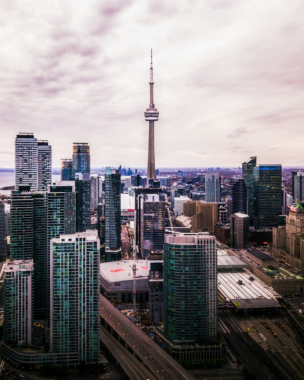 a view of a city with a lot of tall buildings