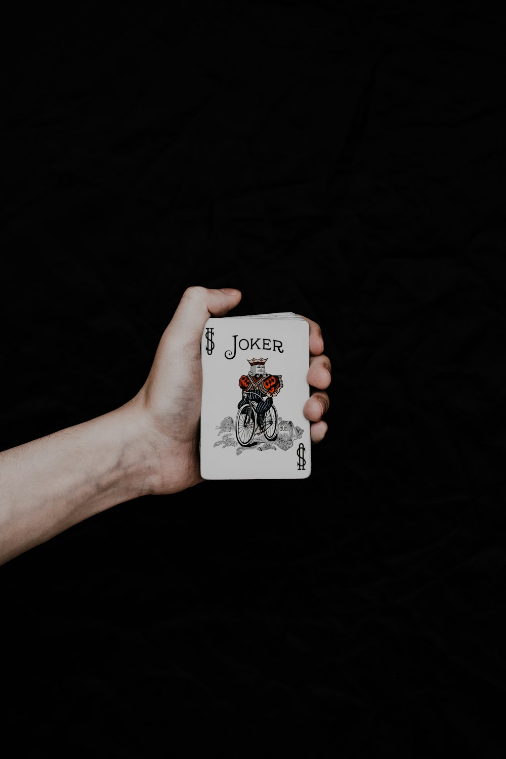 a person holding a card in their hand