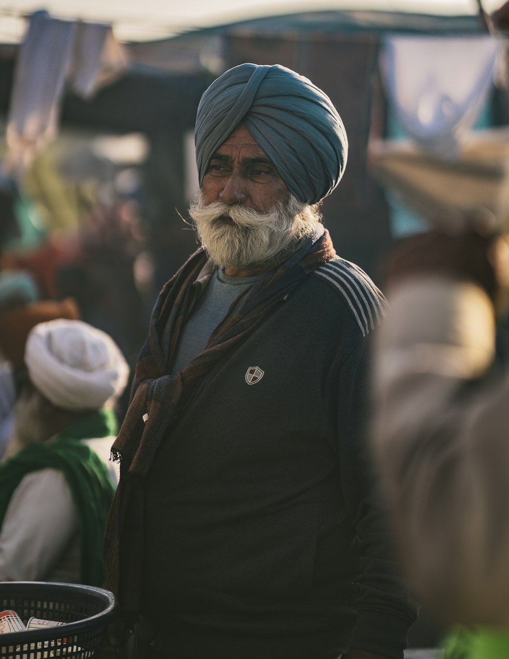 a man with a turban and a beard