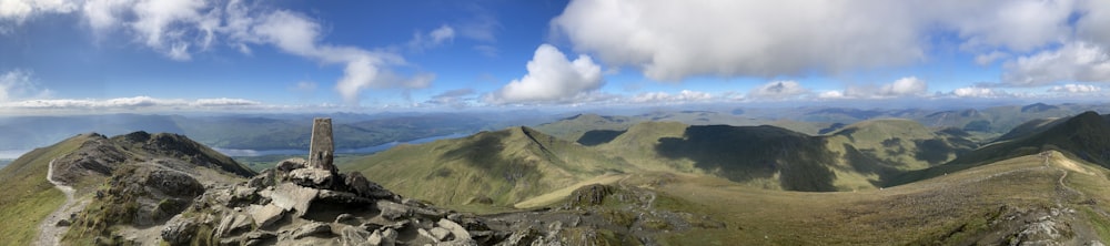 a bird's eye view of a mountain range