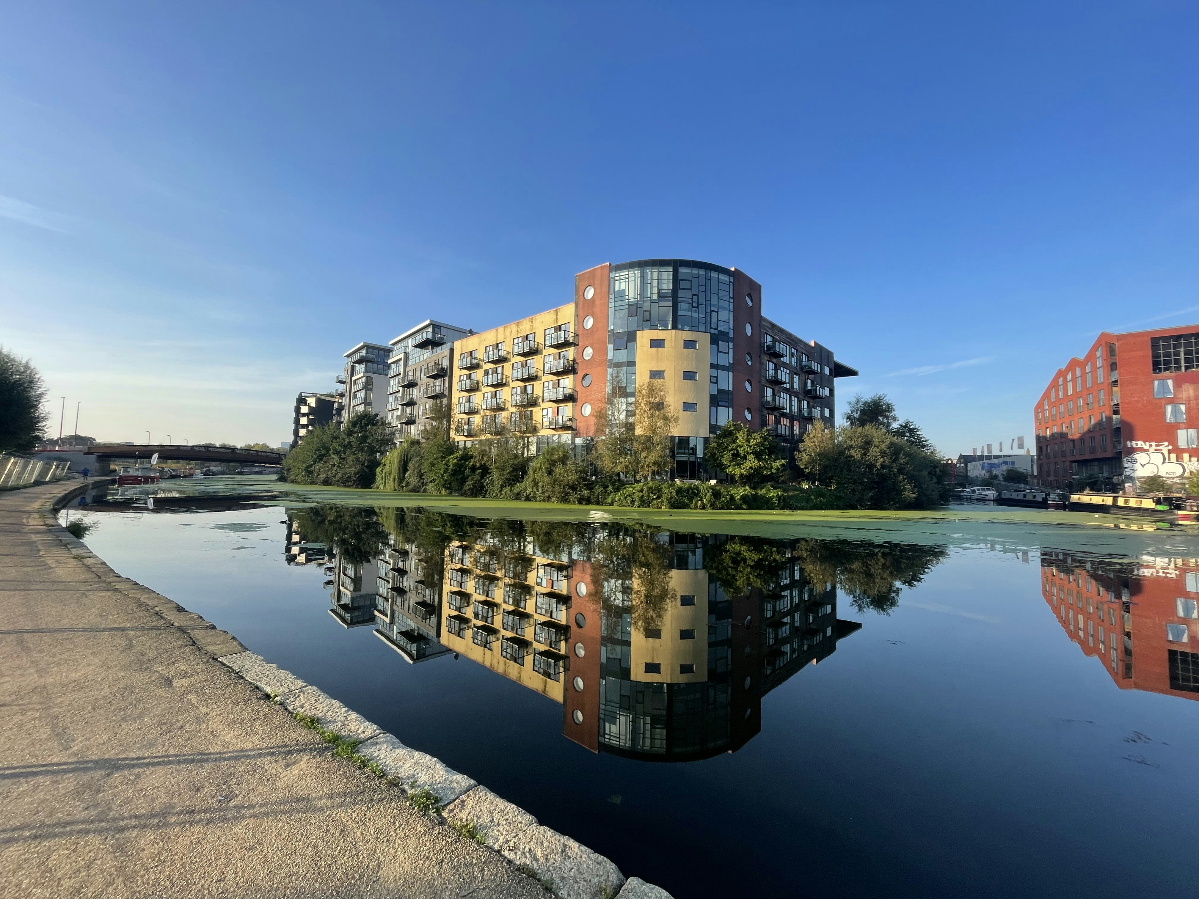 Modern building along the River Lee in East London