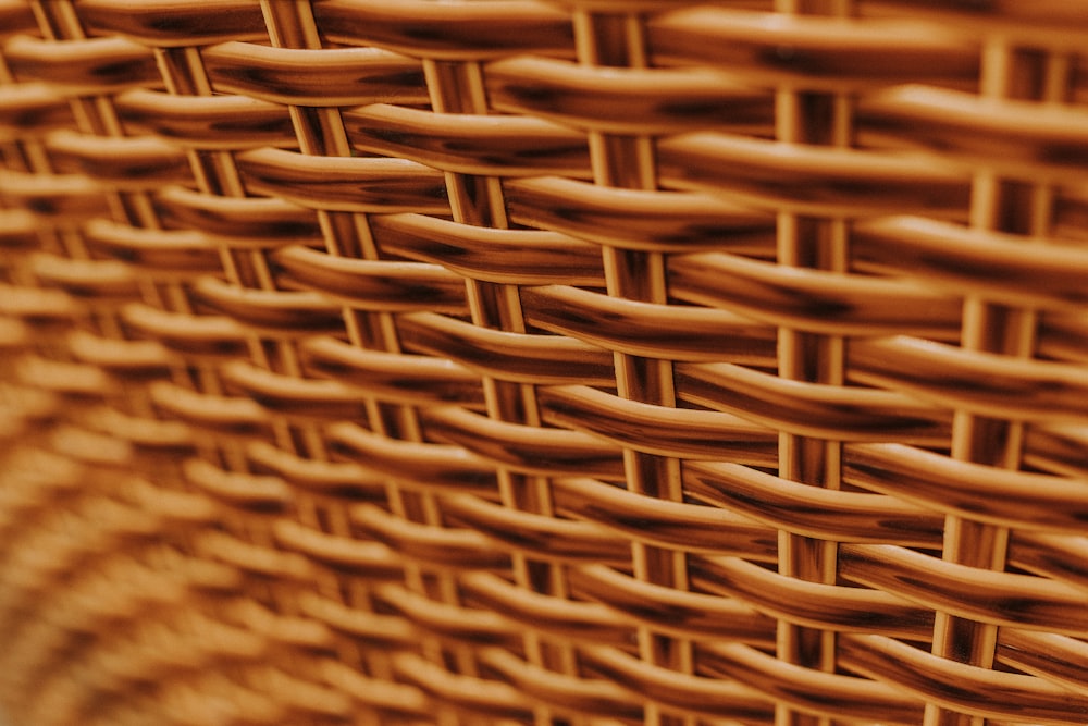 a close up view of a wicker basket