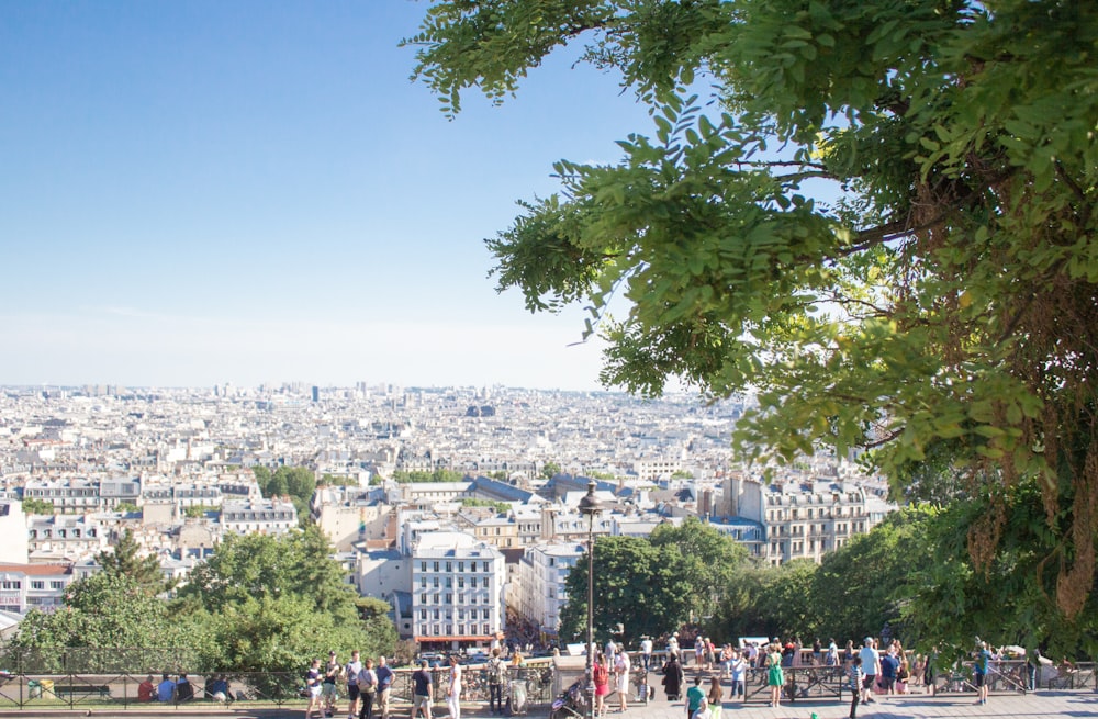 a view of a city from a hill