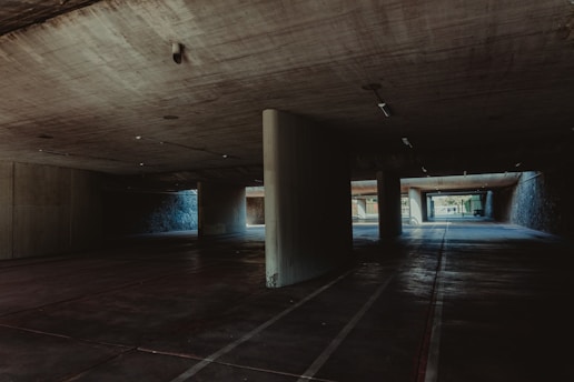 an empty parking garage with no people inside