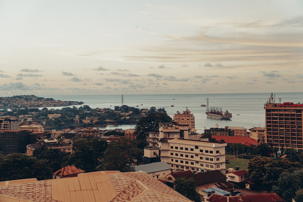 a view of a city and a body of water