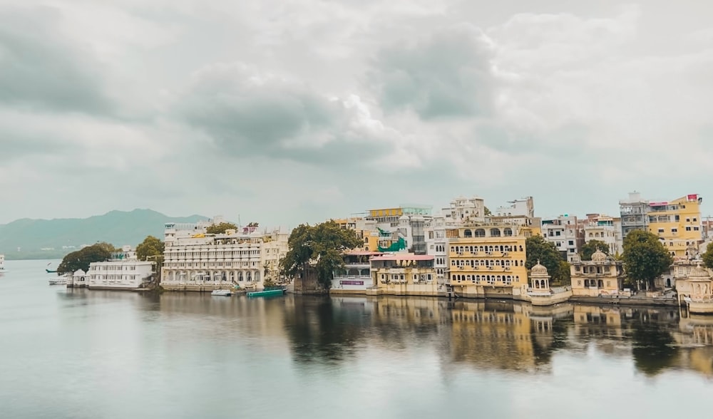 a body of water with a bunch of buildings on it