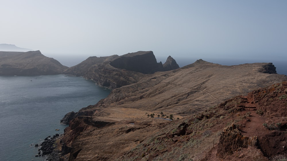 a large body of water surrounded by mountains