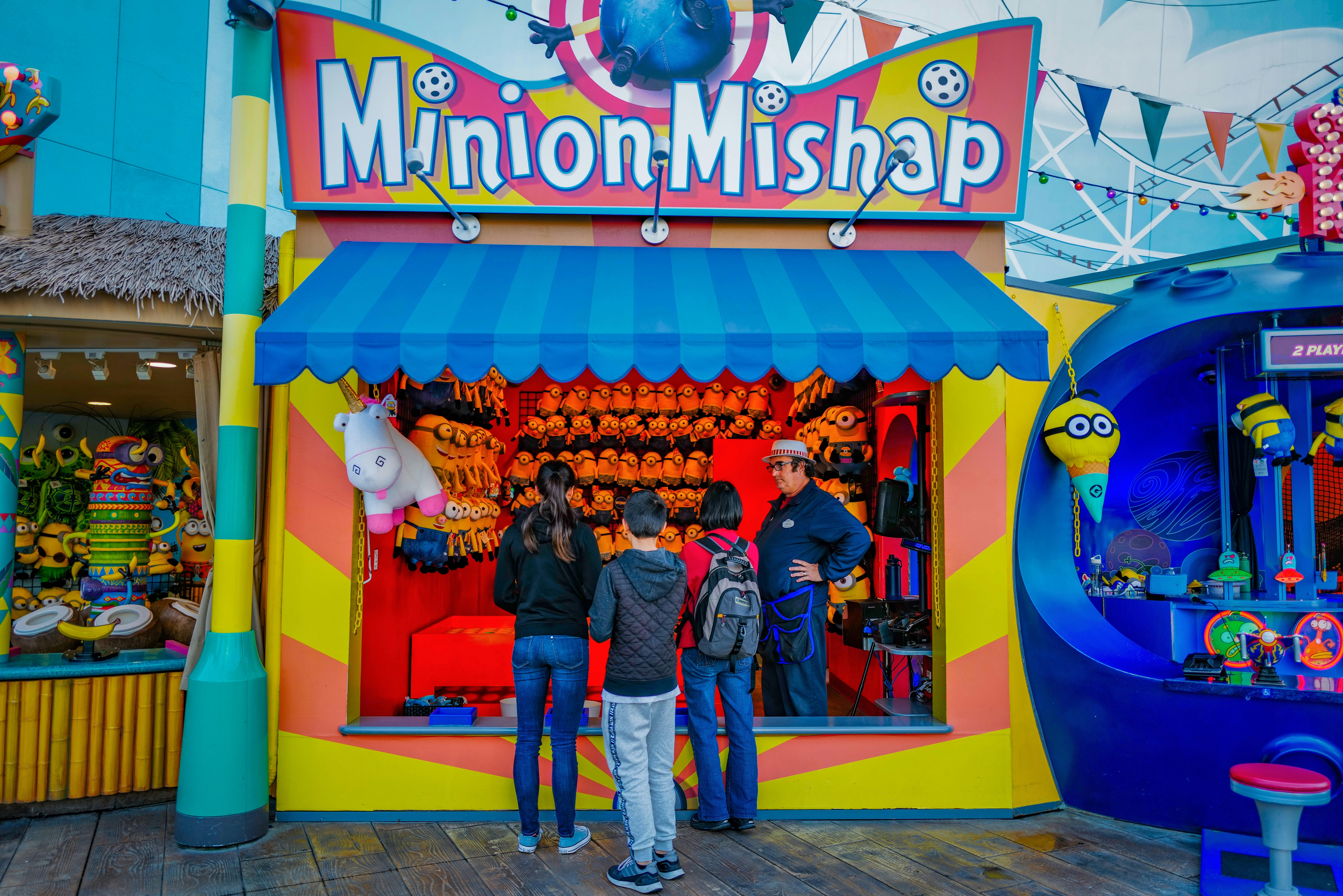 a group of people standing in front of a store