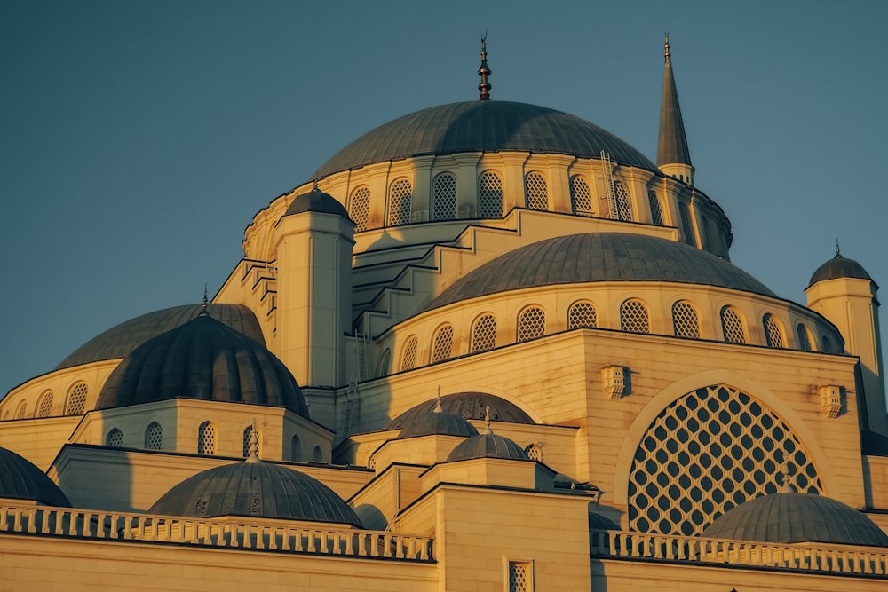 a large building with many domes on top of it