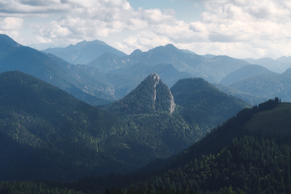 a view of a mountain range in the distance