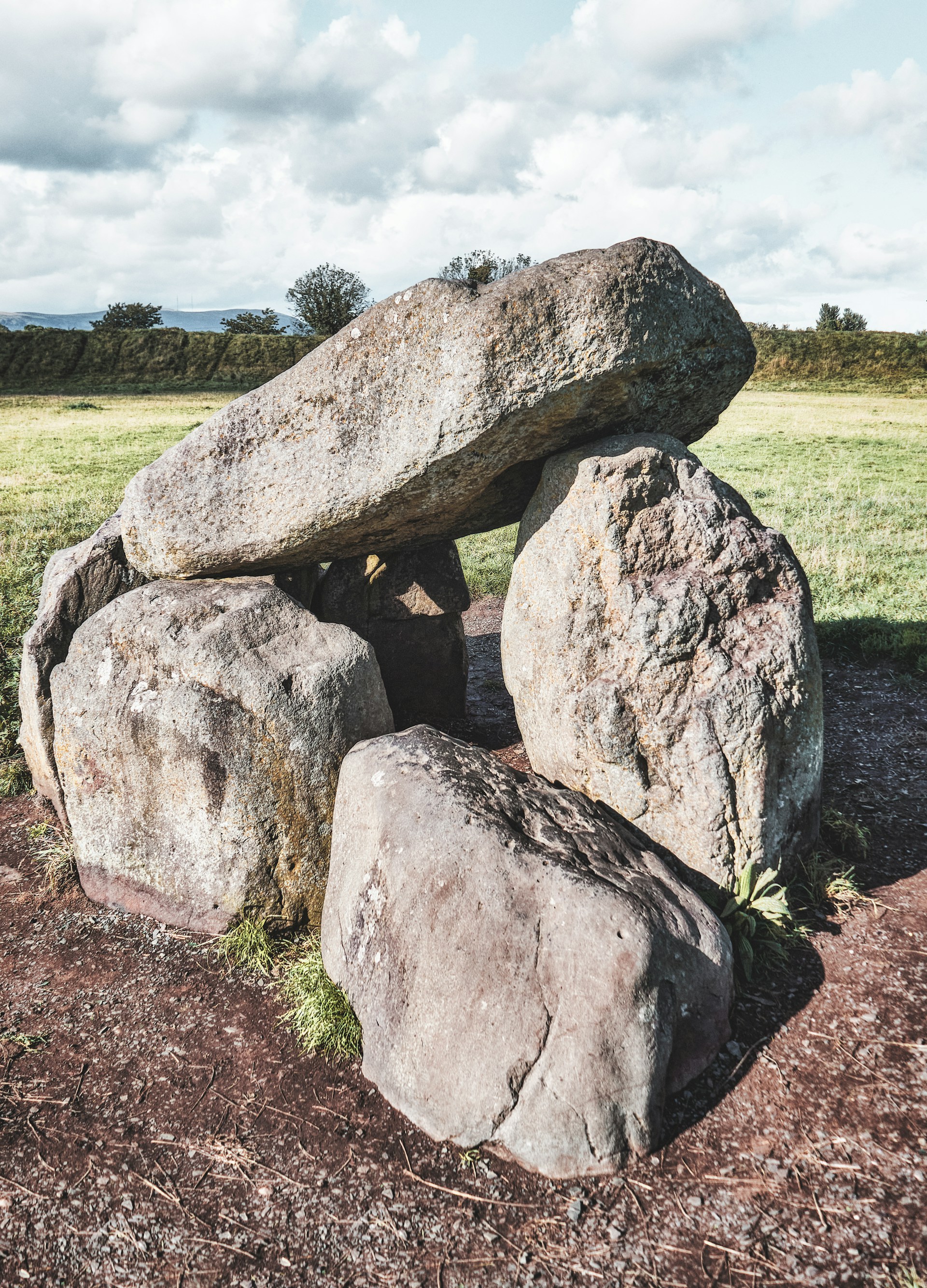 a large rock sitting on top of a pile of rocks