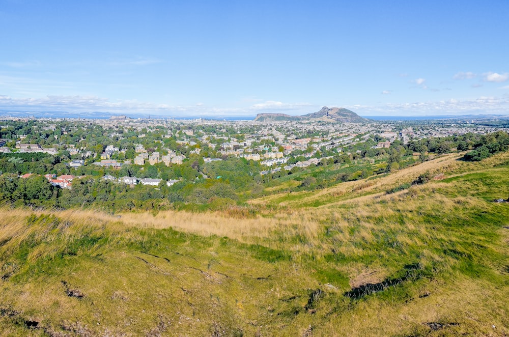 a view of a city from a hill