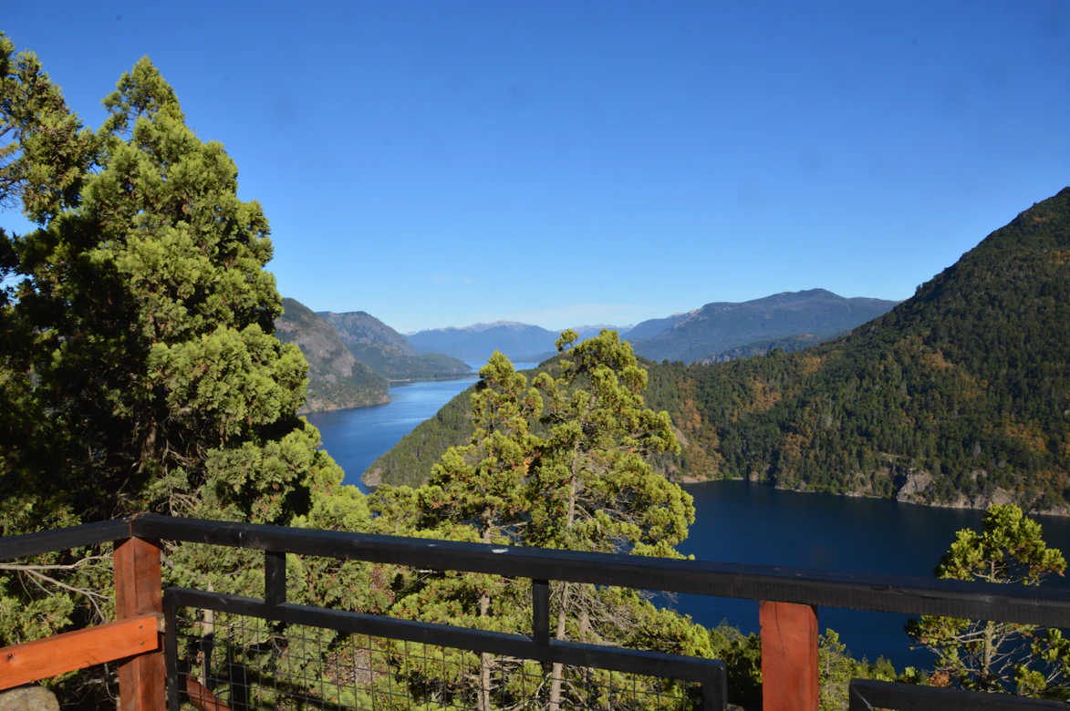 The stunning vista of lakes and forests in northern Patagonia