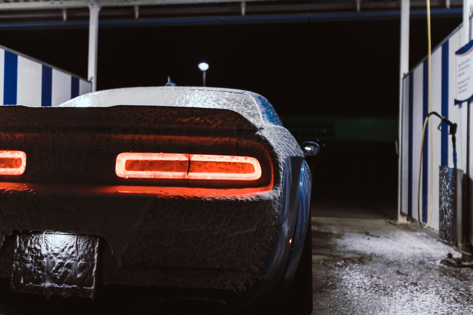 a close up of a car in a parking garage