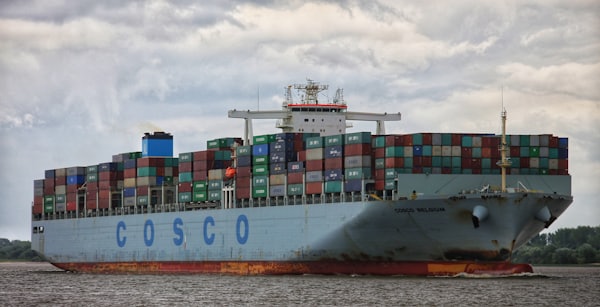 Cargo vessel loaded with containers