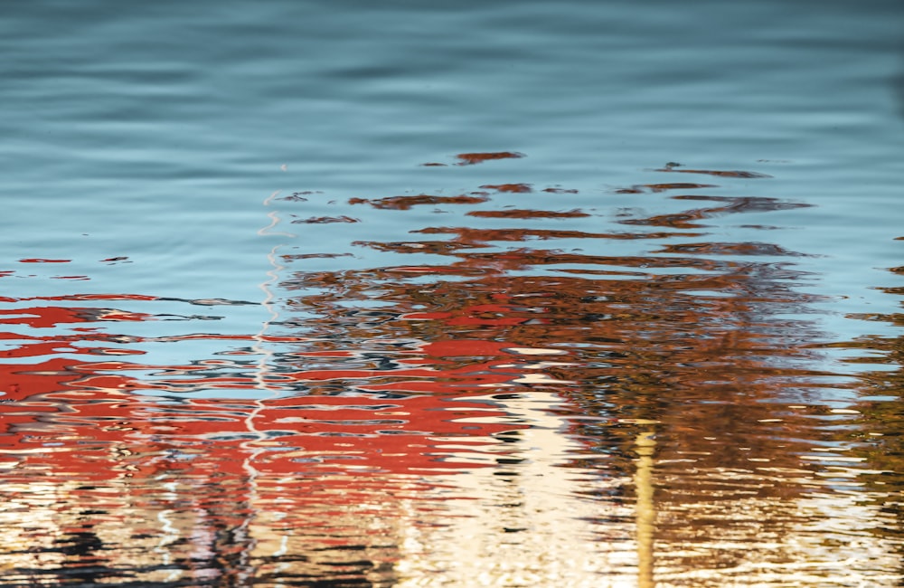 a reflection of a building in a body of water