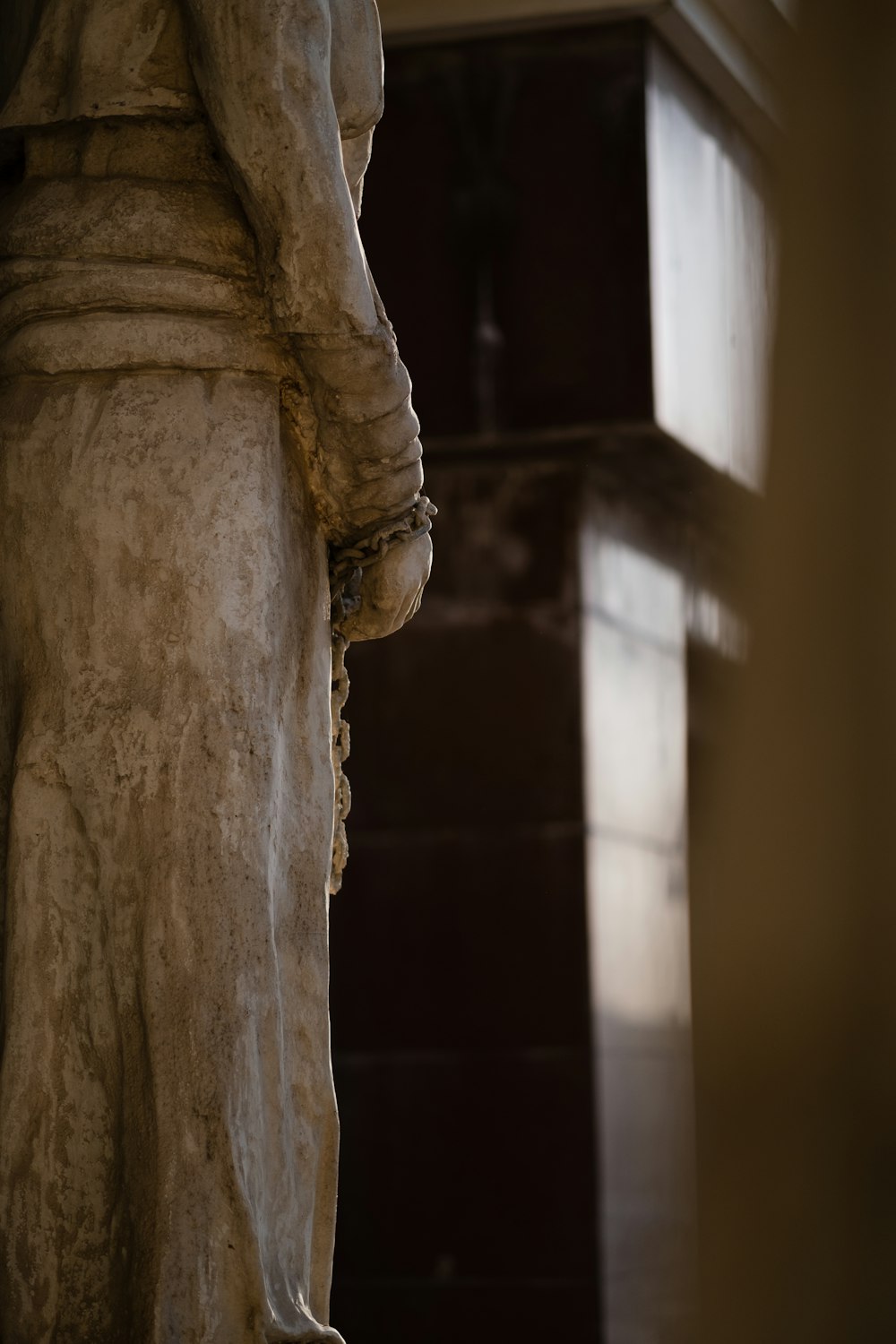 a close up of a statue of a person