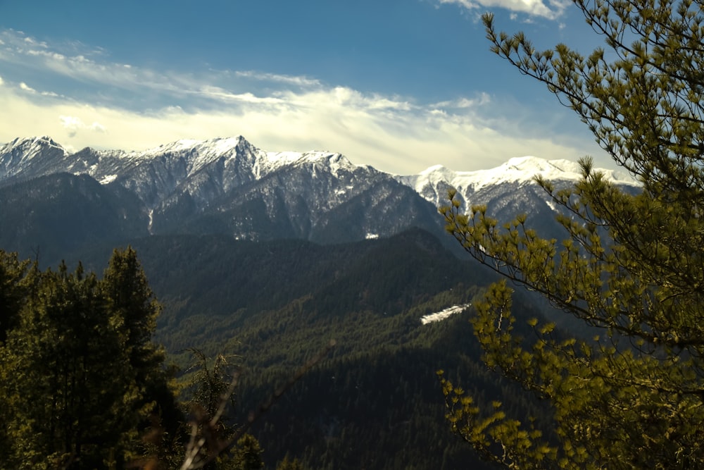 a view of a mountain range from a distance