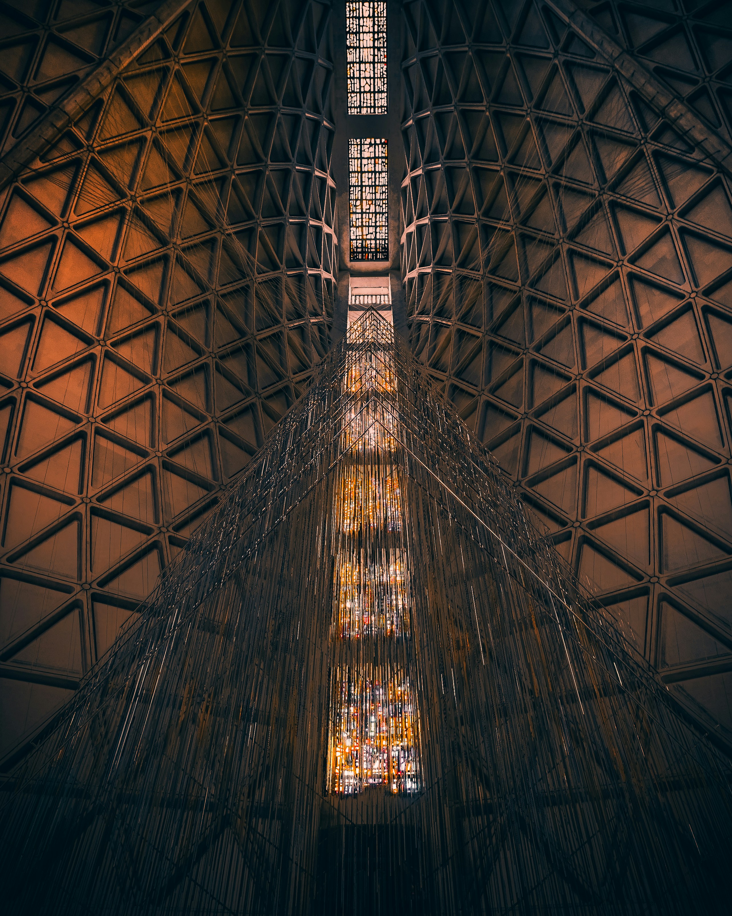 a very tall building with a very high ceiling