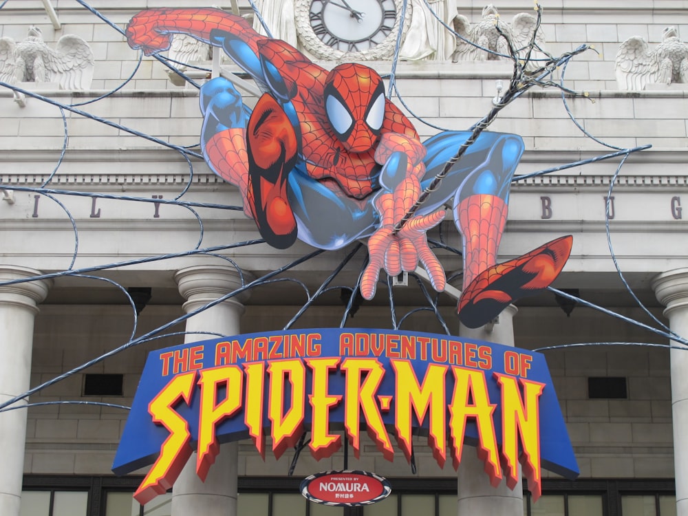 a sign for the amazing adventures of spider - man