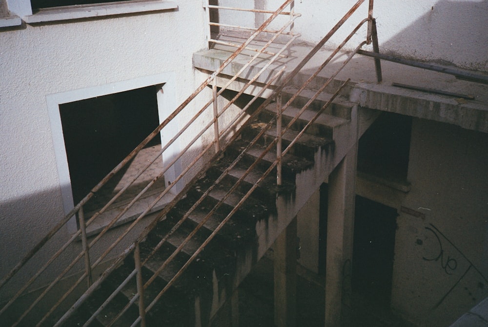 a set of stairs leading up to a building