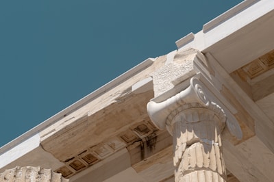 Close-up of architectural details on a renovated Greek estate under our management.