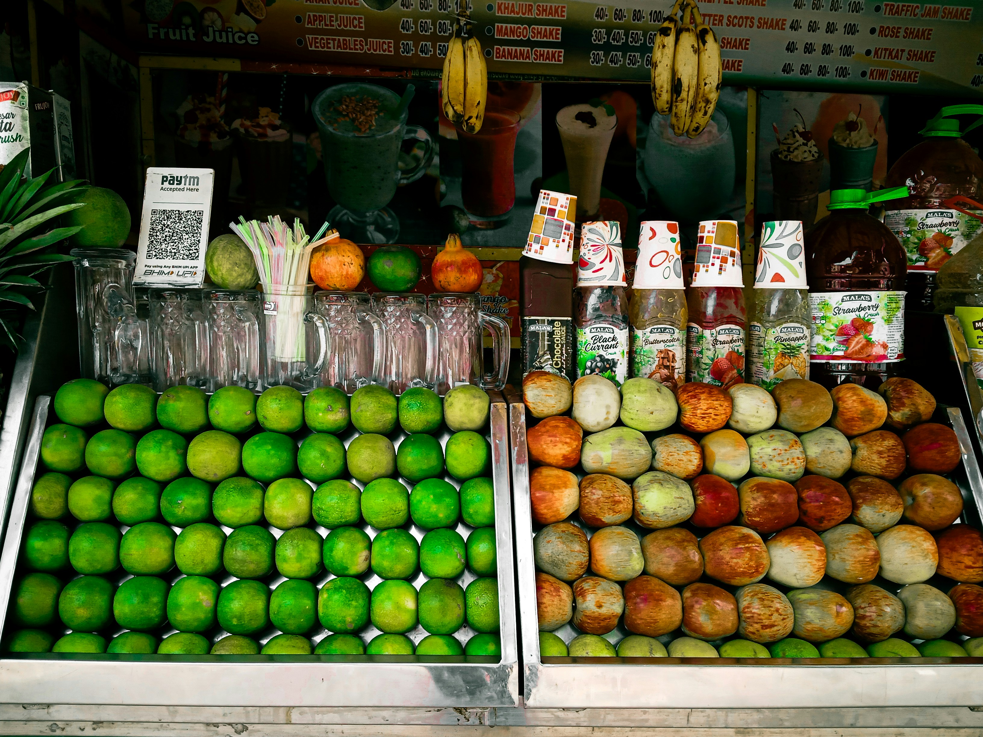 Store display with lots of fruit
