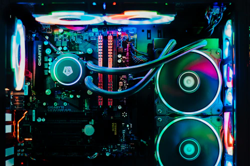 Close-Up Of A Motherboard During Assembly