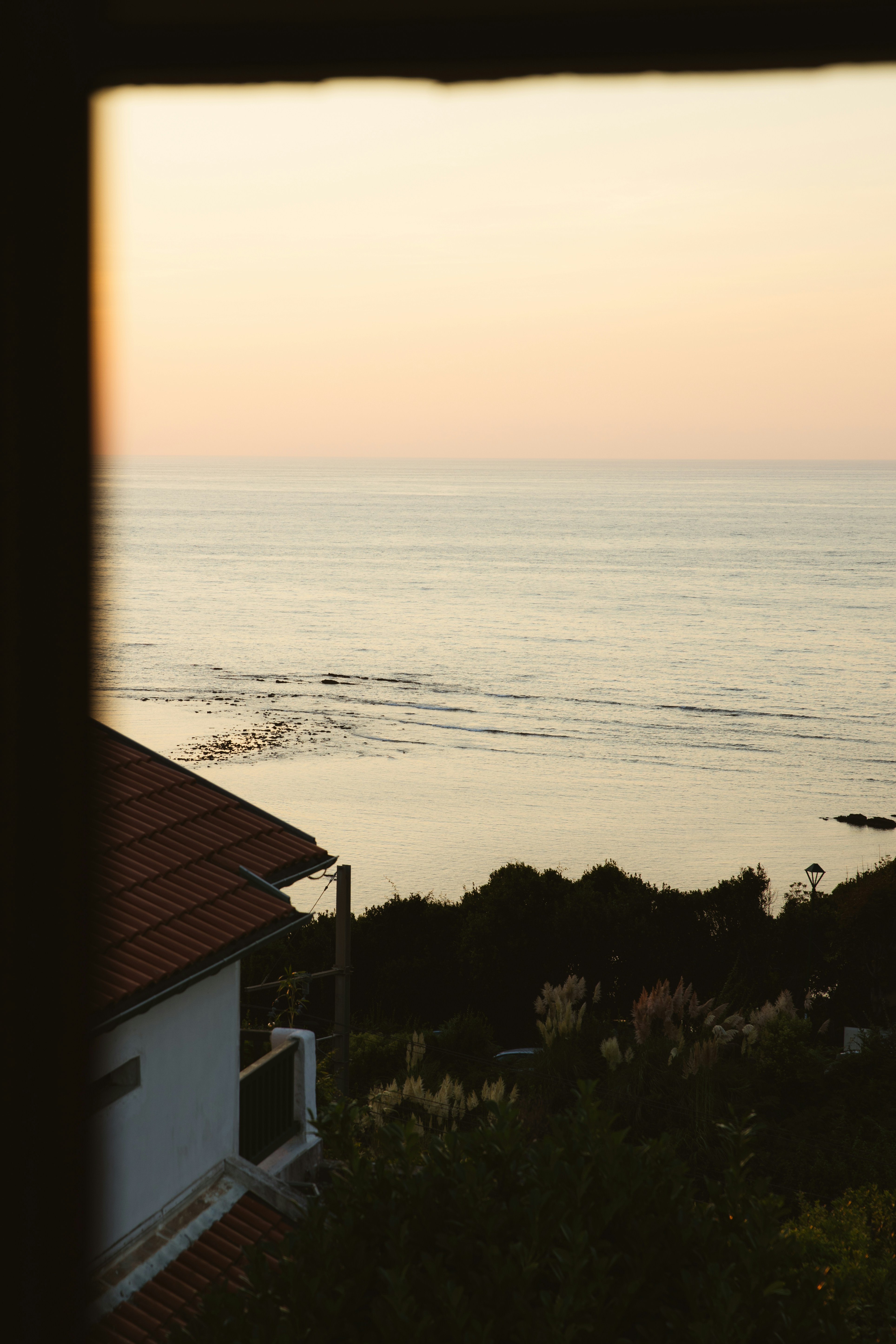 a view of a body of water from a window