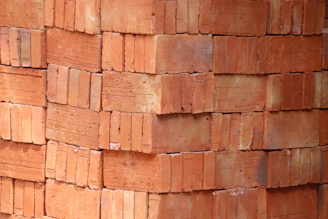 a close up of a brick wall made of bricks