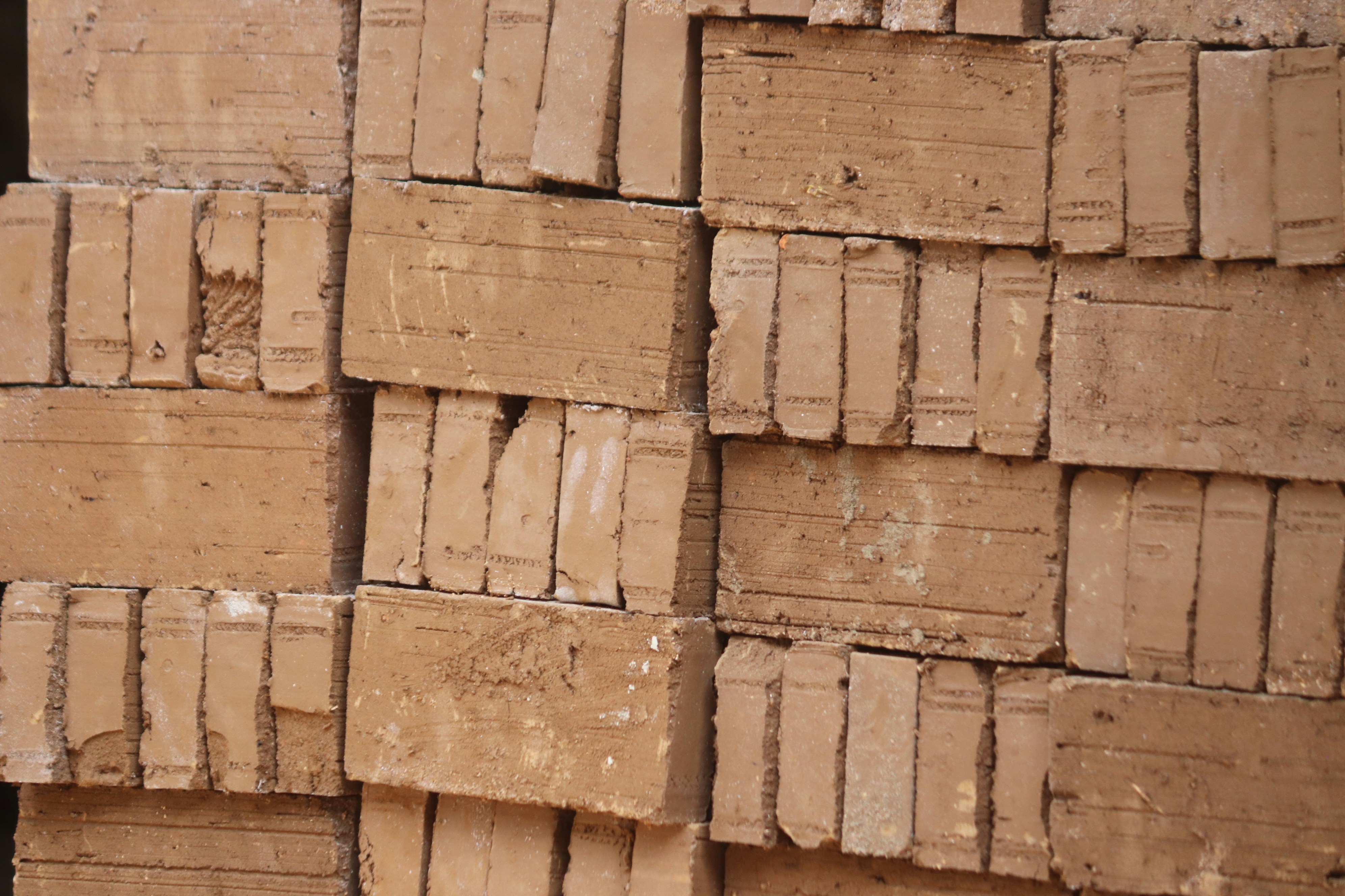 Karangmangu red bricks by Rohmat, the head of Ansor Purwojati